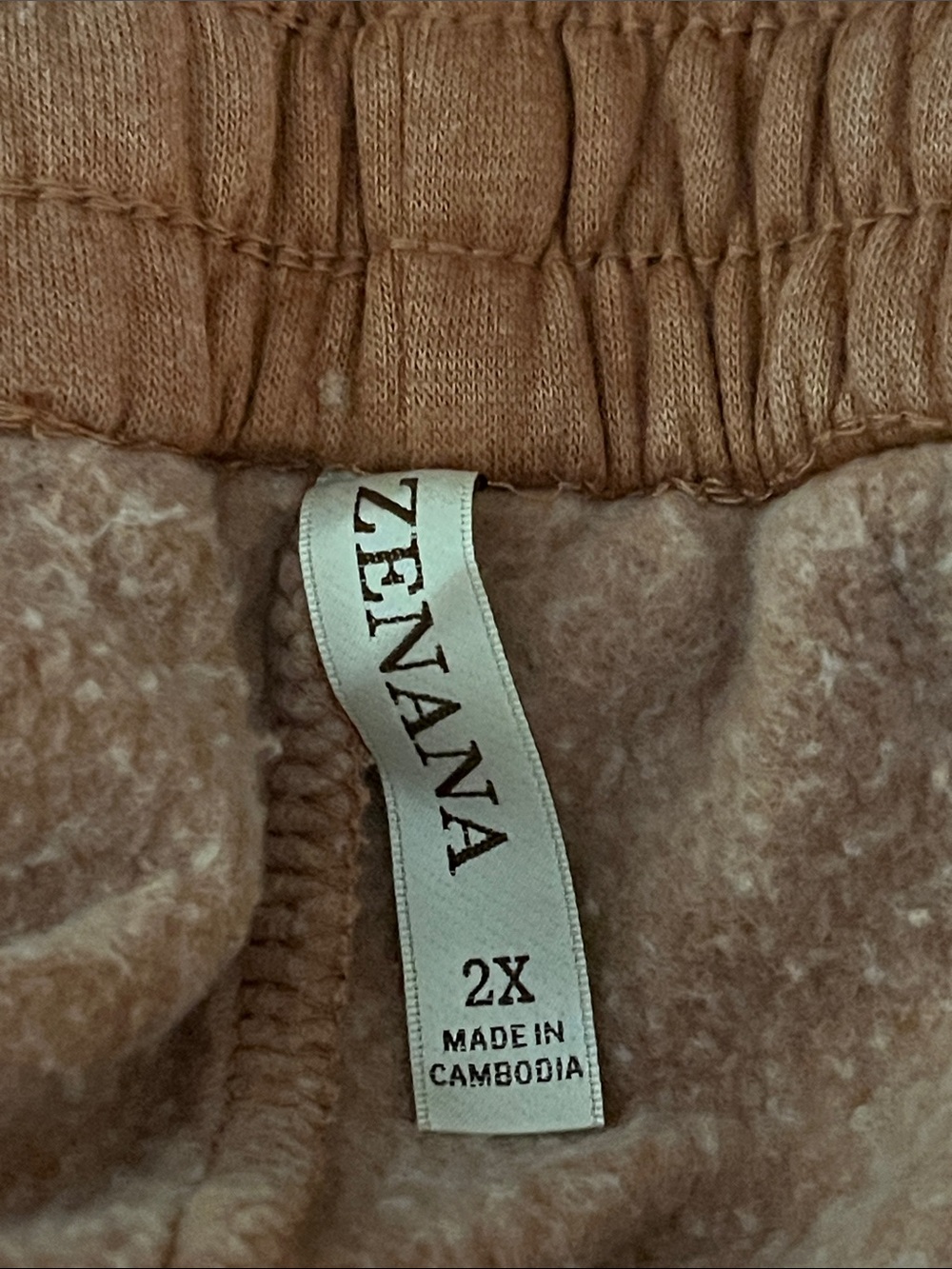 Zenana Outfitters Acid Washed Ash Mocha Wide Leg Fleece Lined Pants w/Pockets - Picture 9 of 9